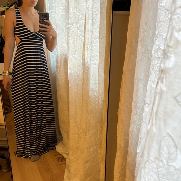 NWT Rachel Pally shop bop Striped navy Backless Maxi Dress - Picture 1 of 5